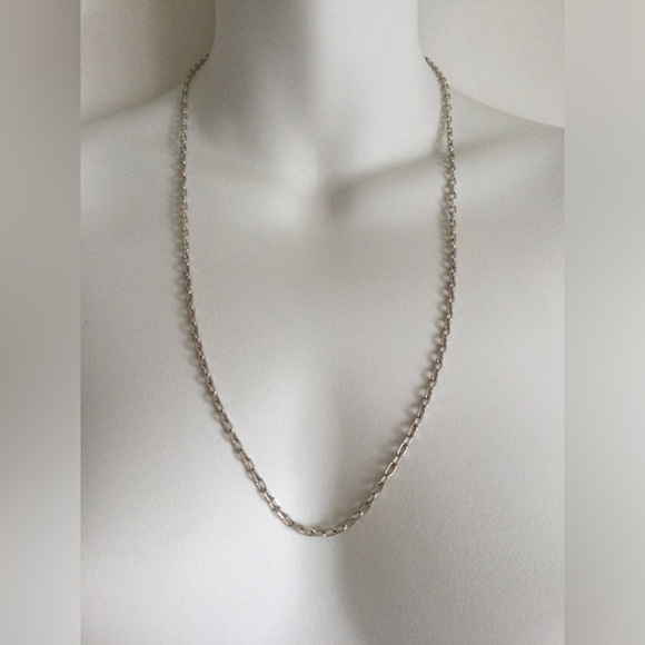 925 Italy Sterling Silver Chain Link Necklace 24” Signed Vintage Mens Womens - Picture 1 of 16